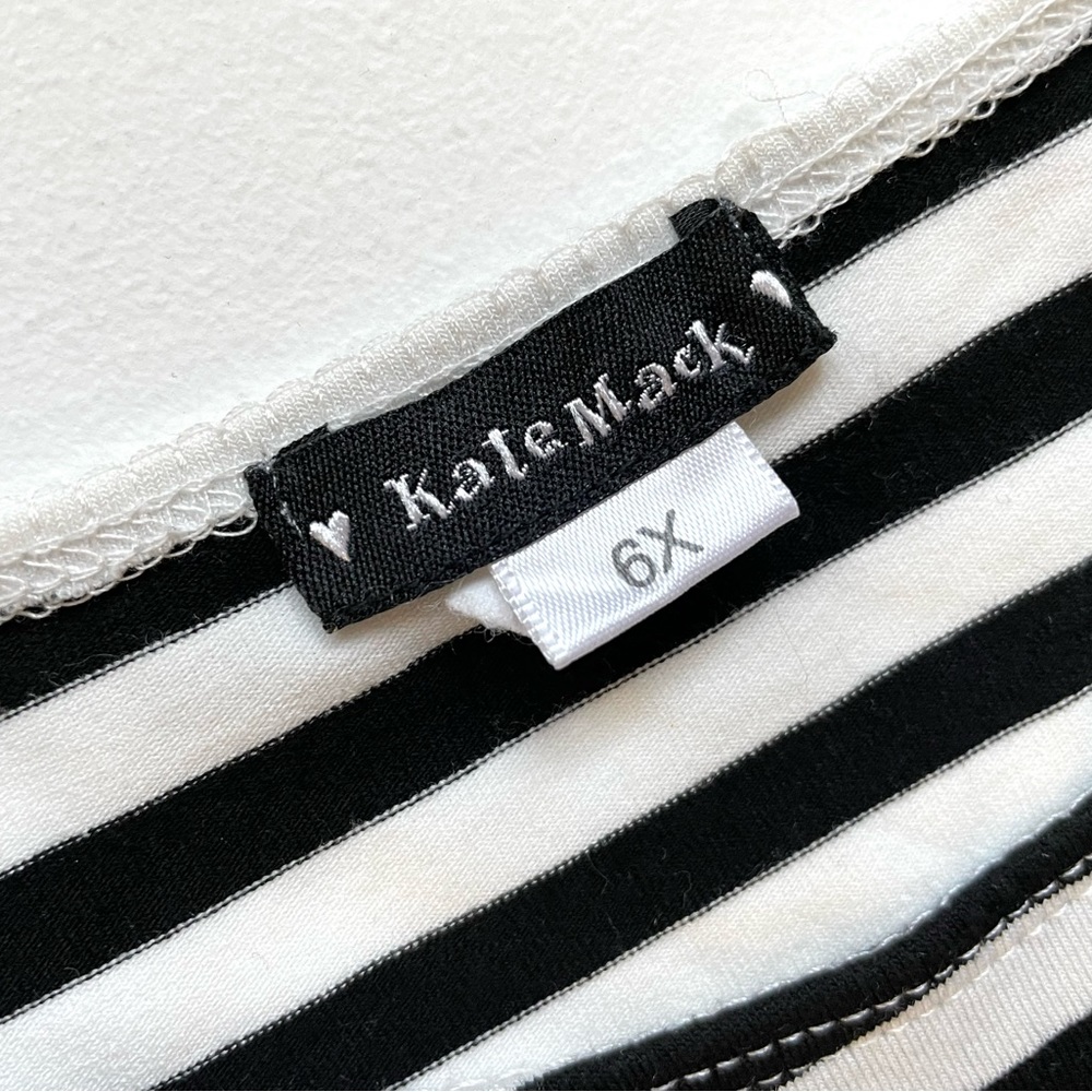 EUC Kate Mack Valentine’s Day Heart Embroidered Striped Top 6X - Picture 9 of 12